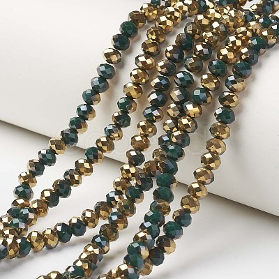 Electroplate Opaque Glass Beads Strands EGLA-A034-P1mm-O09-1