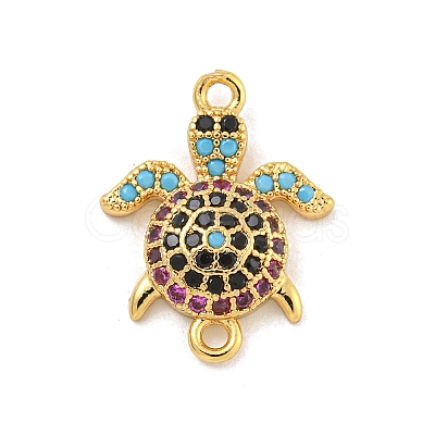 Tortoise Rack Plating Brass Micro Pave Cubic Zirconia Pendants KK-G513-11G-1