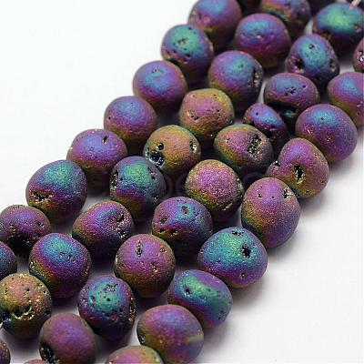 Electroplated Natural Quartz Crystal Beads Strands G-K174-02E-1