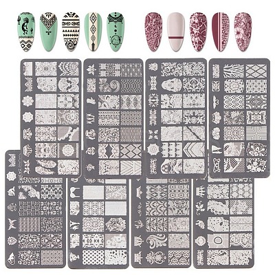 Lace Flower Stainless Steel Nail Art Stamping Plates MRMJ-R082-084-1