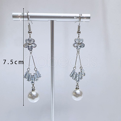 Exaggerated Clear Cubic Zirconia Tassel Dangle Earrings RO8227-2-1