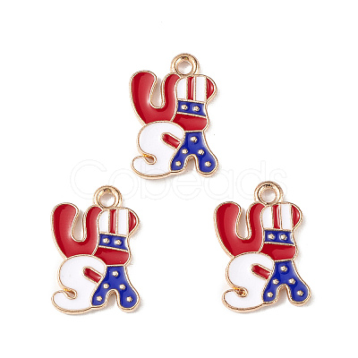 Independence Day Alloy Enamel Pendants ENAM-K067-32-1