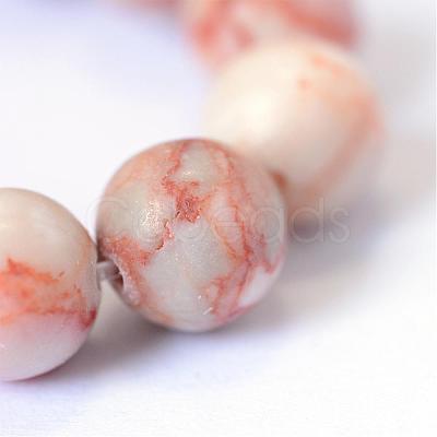 Natural Red Netstone Round Bead Strands G-E334-8mm-06-1