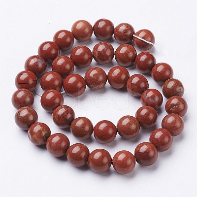 Natural Red Jasper Round Beads Strands GSR10mmC011-1