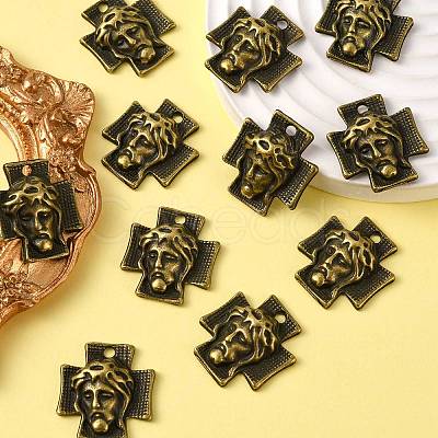 Tibetan Style Alloy Cross with Jesus Alloy Pendants for Easter Jewelry K0P62071-1