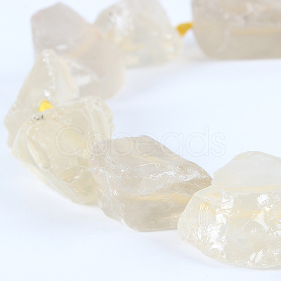 Natural Lemon Quartz Rough Nuggets Bead Strands G-E240-02B-1