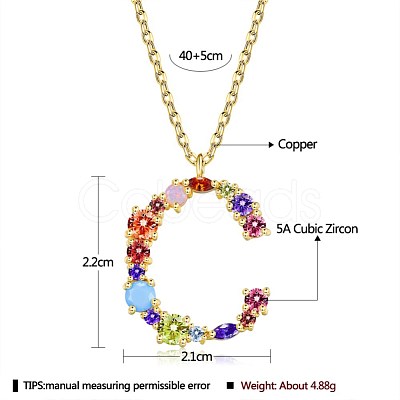 Brass Micro Pave Cubic Zirconia Pendant Necklaces NJEW-BB67040-C-1