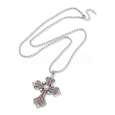 Cross Rhinestone Pendant Necklaces FK0815-9-1