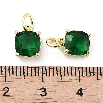 Brass Micro Pave Cubic Zirconia Charms KK-C051-15G-03-1