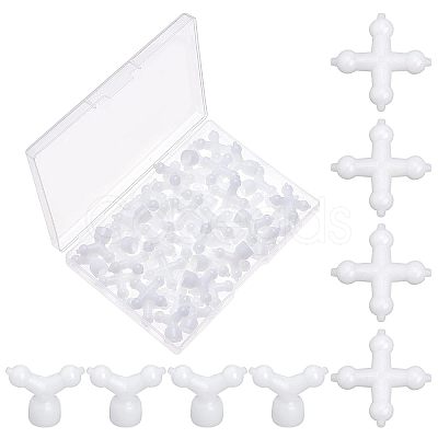 Olycraft 48Pcs 2 Style Plastic Toy Skeleton Joint Findings DIY-OC0009-55-1