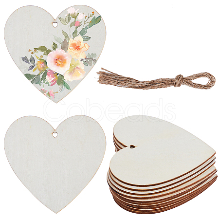 Heart Unfinished Wood Cutouts Ornaments WOOD-WH0002-33-1