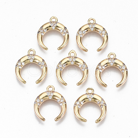 Brass Micro Pave Cubic Zirconia Charms KK-S359-042-RS-1