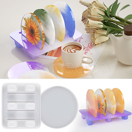 Round Cup Mat & Holder Silicone Molds WG13808-01-1