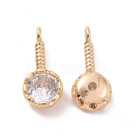 Brass Pave Cubic Zirconia Pendants ZIRC-I064-18G-1