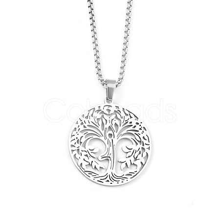 201 Stainless Steel Pendant Necklaces for Man NJEW-Q336-04E-P-1