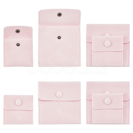 SUPERFINDINGS 8Pcs 2 Style Square Velvet Jewelry Bags TP-FH0001-01A-1