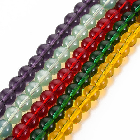 Transparent Glass Beads Strands GLAA-S201-01B-1
