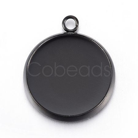 Stainless Steel Pendant Cabochon Settings STAS-L211-03D-B-1