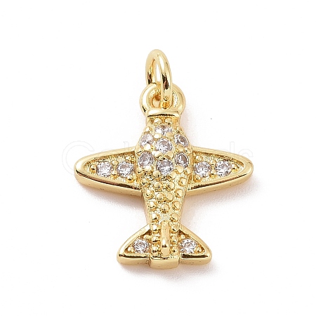 Brass Micro Pave Cubic Zirconia Charms X-KK-C012-42G-1