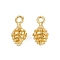 Brass Pendants, Pinecone Charms, Real 18K Gold Plated, 11.5x6x5mm, Hole: 1.6mm