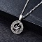 Non-Tarnish Stainless Steel Pendants, Stainless Steel Color, Flat Round with Constellation Charm, Scorpio, 28x25mm