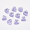 Faceted Glass Rhinestone Charms, Imitation Austrian Crystal, Heart, Violet, 8x8x4mm, Hole: 0.8mm