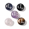 Natural Mixed Gemstone Beads, Flat Round with Letter, Letter I, 8.5~9x5~5.5mm, Hole: 1.2mm