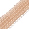 Transparent Glass Beads Strands, Faceted, Frosted, Rondelle, Camel, 4mm, Hole: 1mm, about 113~115pcs/strand, 41~41.5cm