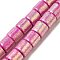 Polymer Clay Beads Strands, with Glitter Powder, Column, Magenta, 6~6.5x6.5~7mm, Hole: 1.2mm, about 63~65pcs/strand, 16.14~16.46''(41~41.8cm)