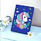 DIY Diamond Painting Notebook Kits, Including Acrylic Rhinestones Bag, Diamond Sticky Pen, Tray Plate and Glue Clay, Unicorn, 210x150mm