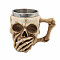 Halloween 304 Stainless Steel Skull Mug, Resin Skeleton Beer Cup, for Home Decorations Birthday Gift, Beige, 115x150x105mm, Inner Diameter: 77mm