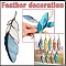 Feather Stained Acrylic Window Planel, for Suncatchers Window Home Hanging Ornaments, Light Sky Blue, 170x45mm