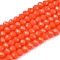 Opaque Solid Color Imitation Jade Glass Beads Strands, Faceted, Rondelle, Tomato, 2.9~3.3x2mm, Hole: 0.8mm,  about 148~150pcs/strand, 39.5~40cm