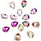 CHGCRAFT 14Pcs 7 Colors Sew on Rhinestone, Multi-strand Links, K9 Glass Rhinestone, with Brass Prong Settings, Garments Accessories, Faceted Teardrop, Mixed Color, 14x10mm, Hole: 0.8~1mm, 2pcs/color