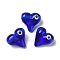 Handmade Lampwork Beads, Heart with Evil Eye, Light Blue, 18x18x9mm, Hole: 1.8mm