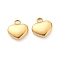 304 Stainless Steel Pendants, Heart, Golden, 10x9x3mm, Hole: 1.6mm