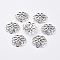 Alloy Fancy Bead Caps, Cadmium Free & Lead Free, Flower, Antique Silver, 14x4mm, Hole: 2mm