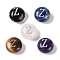 Natural Mixed Gemstone Beads, Flat Round with Letter, Letter Z, 8.5~9x5~5.5mm, Hole: 1.2mm