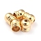 Brass Core End Caps, Long-Lasting Plated, Column, Real 24K Gold Plated, 6x5mm, Hole: 1.5mm, Inner Diameter: 3mm