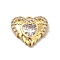 Rack Plating Brass Micro Pave Cubic Zirconia Charms, Cadmium Free & Lead Free, Long-Lasting Plated, Heart with Wing Charm, Real 18K Gold Plated, Clear, 11x13x2.5mm, Hole: 1mm