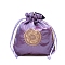 Chinese Style Rectangle Brocade Drawstring Bags, Organza Pouches Gift Jewelry Packaging Bag, Plum, 15x13cm