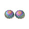 304 Stainless Steel Bead Caps, Flower, Rainbow Color, 12x5.5mm, Hole: 1.2mm