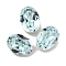 Glass Rhinestone Cabochons, Flat Back & Back Plated, Faceted, Oval, Indian Sapphire, 8x6x4mm