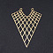 201 Stainless Steel Filigree Pendants, Triangle, Golden, 46x34x1mm, Hole: 1.4mm