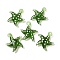 Handmade Lampwork Pendants, Bumpy, Starfish, Green, 35~38x31~32x8~9mm, Hole: 2~4mm