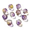 Transparent Glass Beads, Gradient Color, Walnut, Blue Violet, 12x13x12mm, Hole: 1.2mm