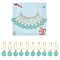 10Pcs 10 Style Number 0~9 Alloy Enamel Pendant Stitch Markers, Turquoise, 3.7cm, 1pc/style