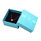 Bowknot Print Kraft Paper Cardboard Jewelry Necklace Gift Boxes, Square with Sponge Inside, Cyan, 7x7x3.5cm