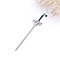 Ancient-Costume Style Alloy Hair Sticks for Women, Glass Sword Hairpin Chopsticks, Platinum, 205x45mm