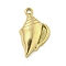 Ion Plating(IP) 304 Stainless Steel Pendants, Conch Charm, Real 18K Gold Plated, 22x12.5x4.5mm, Hole: 1.5mm